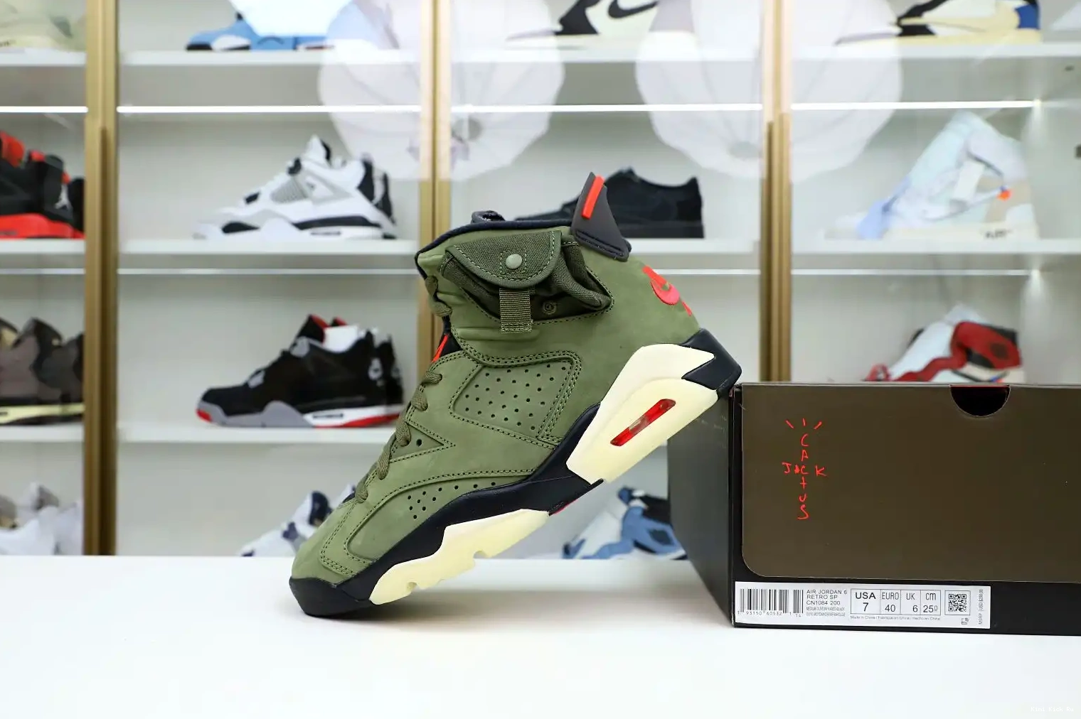 X 6 RETRO TRAVIS 'OLIVE' Kimikick SCOTT JORDAN AIR 0617